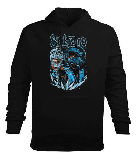 Tisho - Mortal Kombat Sub-Zero Tasarım Baskılı Erkek Kapüşonlu Hoodie Sweatshirt