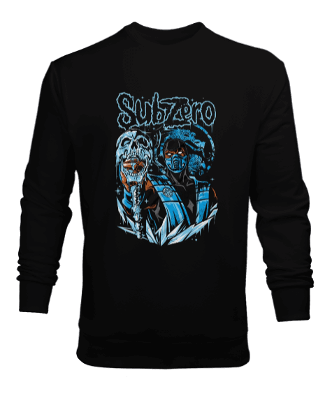 Tisho - Mortal Kombat Sub-Zero Tasarım Baskılı Erkek Sweatshirt