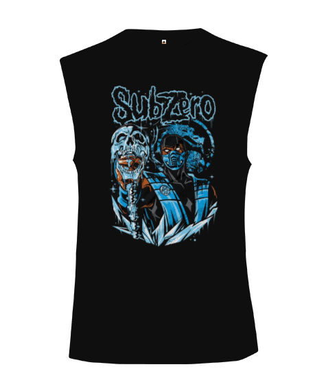 Mortal Kombat Sub-Zero Tasarım Baskılı Kesik Kol Unisex Tişört