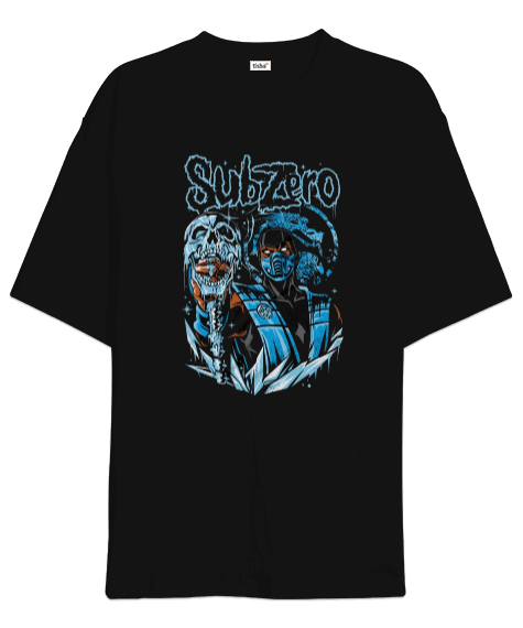 Tisho - Mortal Kombat Sub-Zero Tasarım Baskılı Oversize Unisex Tişört