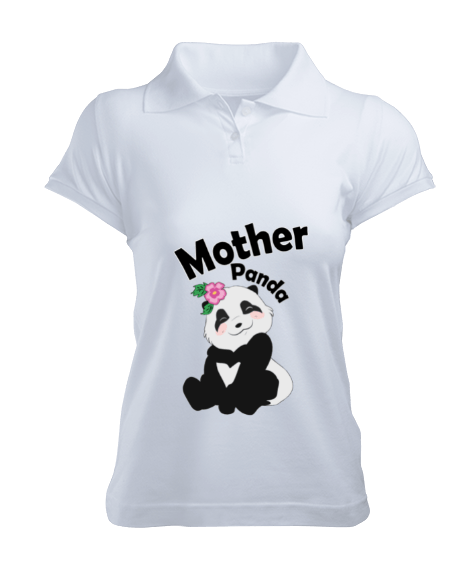 Tisho - Mother Panda Kadın Polo Yaka Tişört