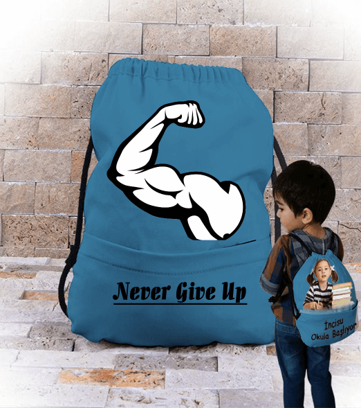 Tisho - Motivasyon büzgülü çanta Büzgülü Çocuk Sırt Çantası
