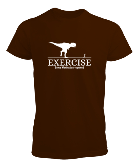Tisho - Motivasyon ve Egzersiz - Exercise Kahverengi Erkek Tişört