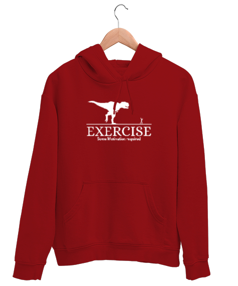 Tisho - Motivasyon ve Egzersiz - Exercise Kırmızı Unisex Kapşonlu Sweatshirt