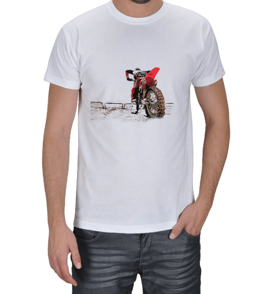 Tisho - Motocross baskılı tshirt Erkek Tişört