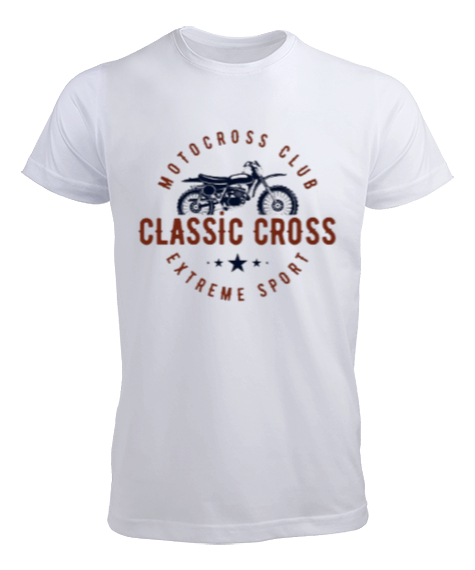 Tisho - Motocross Club Beyaz Erkek Tişört