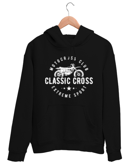 Tisho - Motocross Club Siyah Unisex Kapşonlu Sweatshirt