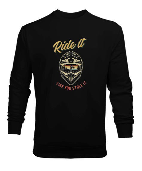 Tisho - Motocross, cross Tasarım Baskılı Erkek Sweatshirt
