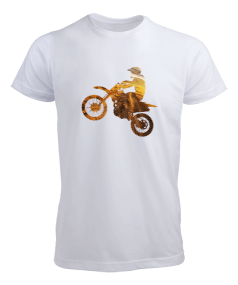 Tisho - Motocross Dirty v1T Beyaz Erkek Tişört