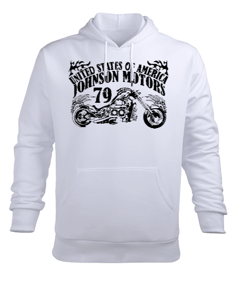 Tisho - Motor - OneArtTasarım Erkek Kapüşonlu Hoodie Sweatshirt