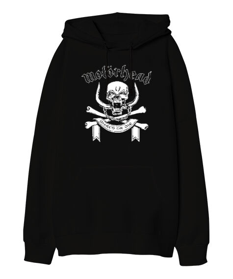Tisho - Motörhead Blu1 Siyah Oversize Unisex Kapüşonlu Sweatshirt