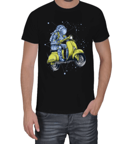 Tisho - Motorlu Astronot HD Erkek Tişört