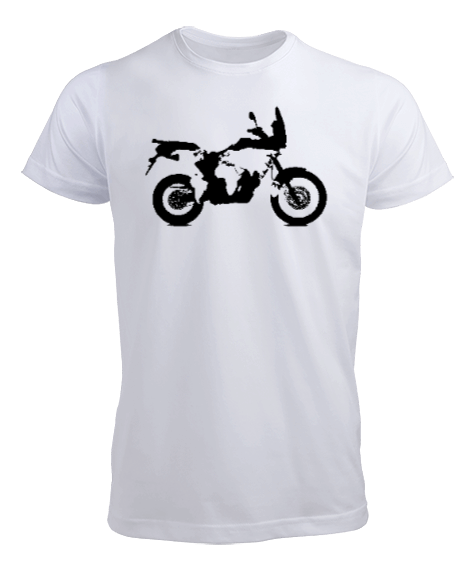 Tisho - Motosiklet Silüeti ve Dünya Haritası Erkek Tişört