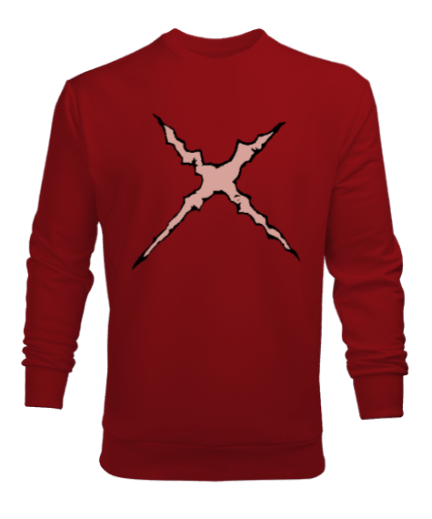 Tisho - Mugiwara Kırmızı Erkek Sweatshirt