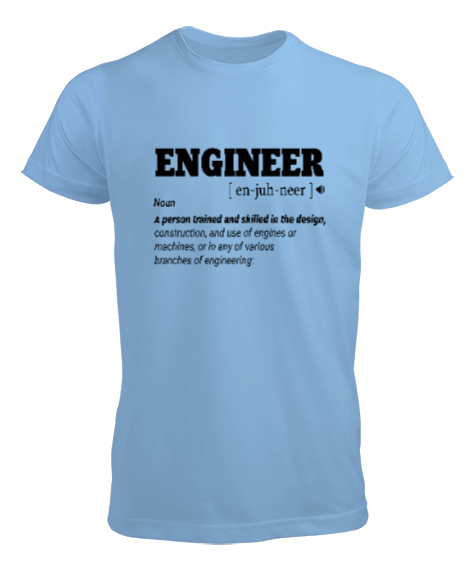 Tisho - Mühendis - Engineer Buz Mavisi Erkek Tişört