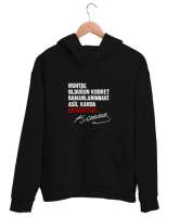 Muhtaç Olduğun Kudret Damarlarındaki Asil Kanda Mevcuttur - Mustafa Kemal Atatürk Siyah Unisex Kapşonlu Sweatshirt - Tisho