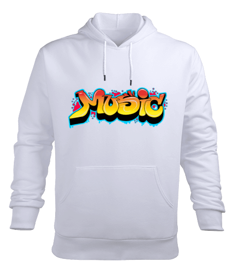 Tisho - music grafiti Erkek Kapüşonlu Hoodie Sweatshirt