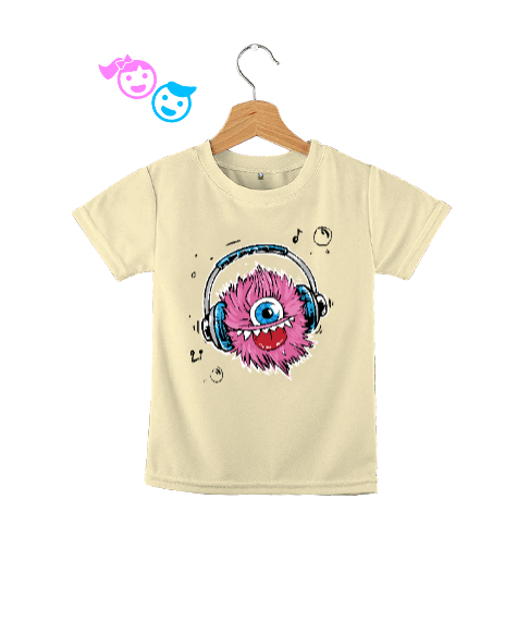 Tisho - Music Monster - Sevimli Canavar Krem Çocuk Unisex