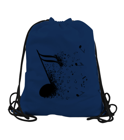 Tisho - Musical note büzgülü çanta Büzgülü Spor Çanta