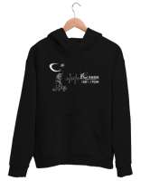 Mustafa Kemal Atatürk 10 Kasım Anma Siyah Unisex Kapşonlu Sweatshirt - Tisho