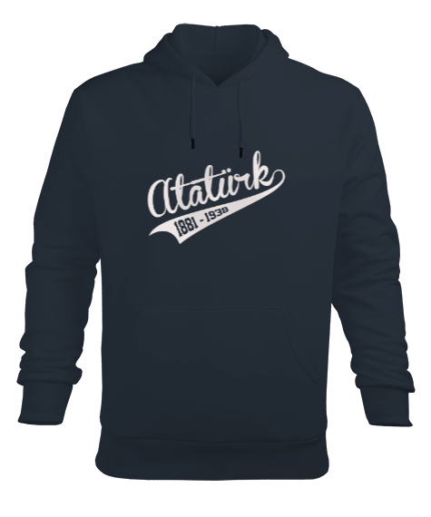 Mustafa Kemal Atatürk 1881 1938 10 Kasım Baskılı Füme Erkek Kapüşonlu Hoodie Sweatshirt - Tisho