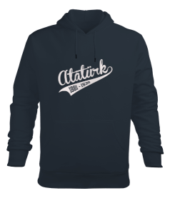 Mustafa Kemal Atatürk 1881 1938 10 Kasım Baskılı Füme Erkek Kapüşonlu Hoodie Sweatshirt - Tisho