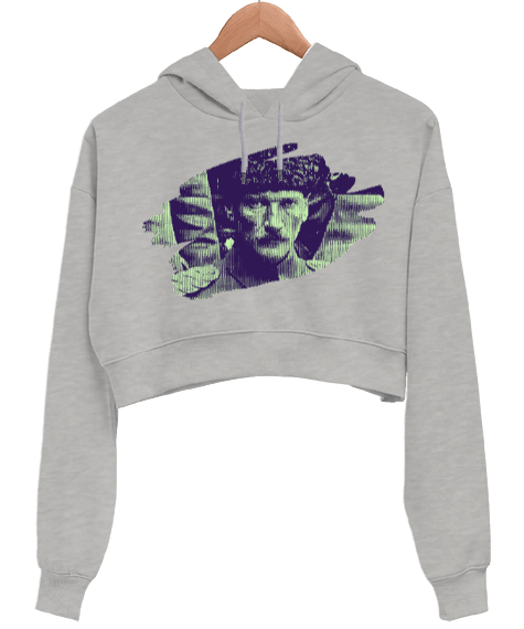 Tisho - Mustafa Kemal Atatürk Asker Kadın Crop Hoodie Kapüşonlu Sweatshirt