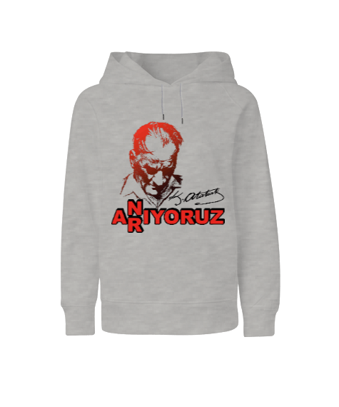 Tisho - Mustafa Kemal Atatürk baskılı erkek Çocuk Unisex Hoodie Kapüşonlu