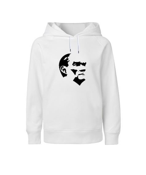 Tisho - Mustafa Kemal Atatürk Beyaz Çocuk Unisex Hoodie Kapüşonlu