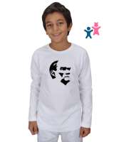 Mustafa Kemal Atatürk Beyaz Çocuk Unisex Uzunkollu - Tisho