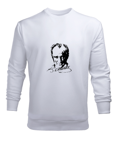 Tisho - mustafa kemal atatürk Beyaz Erkek Sweatshirt