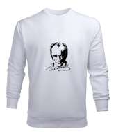 mustafa kemal atatürk Beyaz Erkek Sweatshirt - Tisho