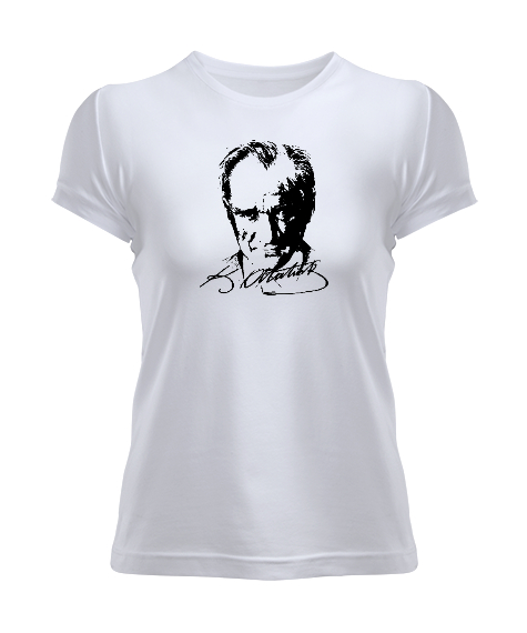 Tisho - Mustafa Kemal Atatürk Beyaz Kadın Tişört