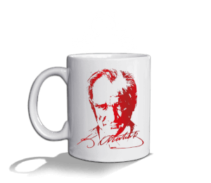 Tisho - Mustafa Kemal Atatürk Beyaz Kupa Bardak