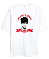 Mustafa Kemal Atatürk Beyaz Oversize Unisex Tişört - Tisho