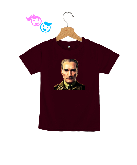 Tisho - Mustafa Kemal Atatürk Bordo Çocuk Unisex