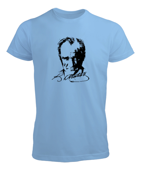 Tisho - Mustafa Kemal Atatürk Buz Mavisi Erkek Tişört
