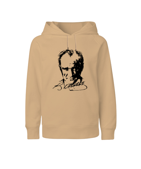 Tisho - Mustafa Kemal Atatürk Camel Çocuk Unisex Hoodie Kapüşonlu