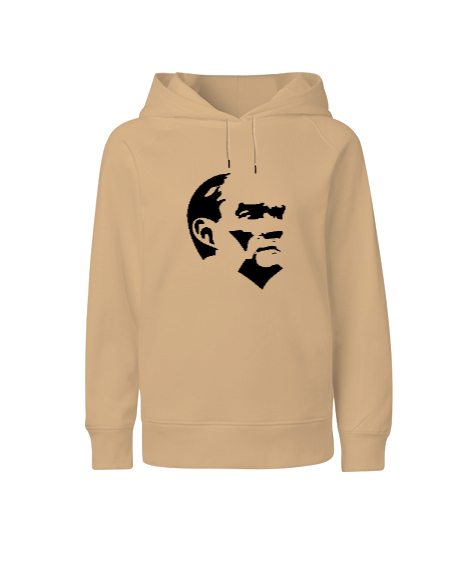 Tisho - Mustafa Kemal Atatürk Camel Çocuk Unisex Hoodie Kapüşonlu