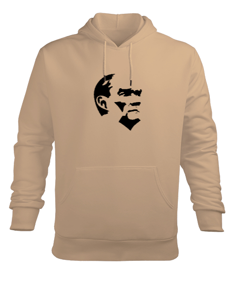 Tisho - Mustafa Kemal Atatürk Camel Erkek Kapüşonlu Hoodie Sweatshirt