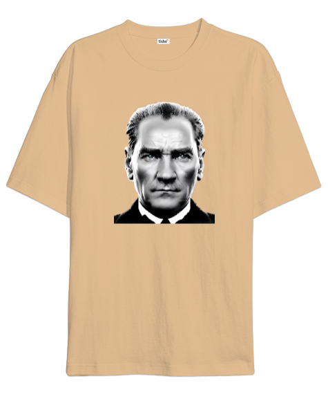 Mustafa Kemal Atatürk Camel Oversize Unisex Tişört - Tisho