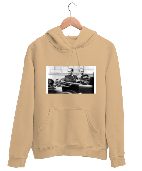 Tisho - Mustafa Kemal ATATÜRK Camel Unisex Kapşonlu Sweatshirt