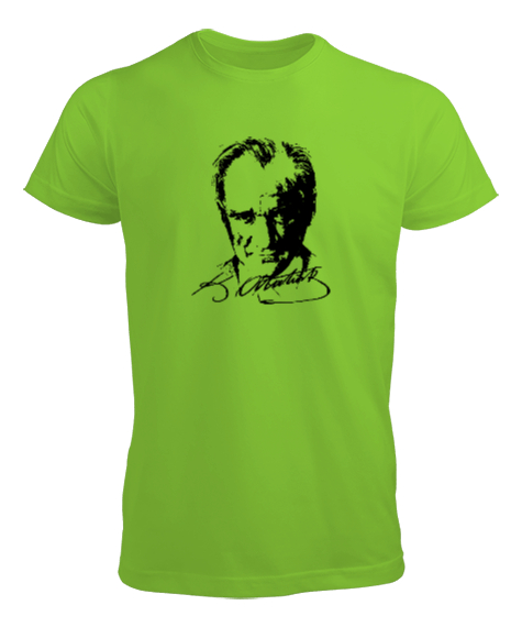 Tisho - Mustafa Kemal Atatürk Fıstık Yeşili Erkek Tişört