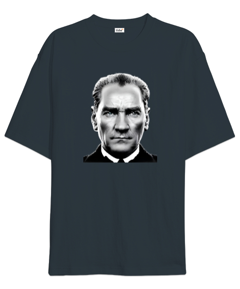 Tisho - Mustafa Kemal Atatürk Füme Oversize Unisex Tişört