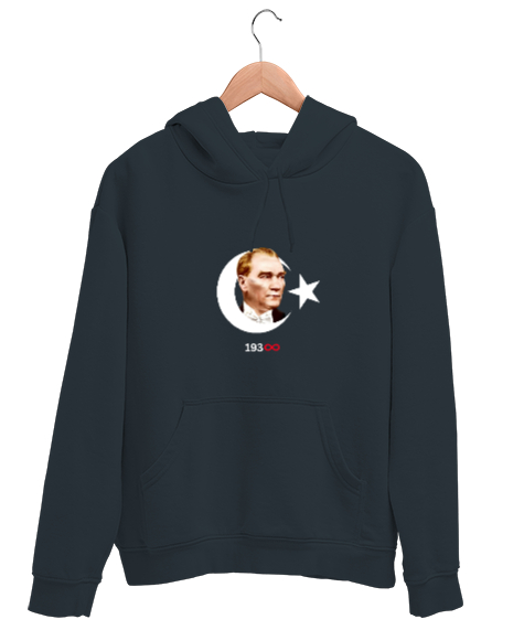 Tisho - MUSTAFA KEMAL ATATÜRK Füme Unisex Kapşonlu Sweatshirt