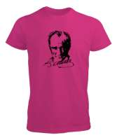 Mustafa Kemal Atatürk Fuşya Erkek Tişört - Tisho