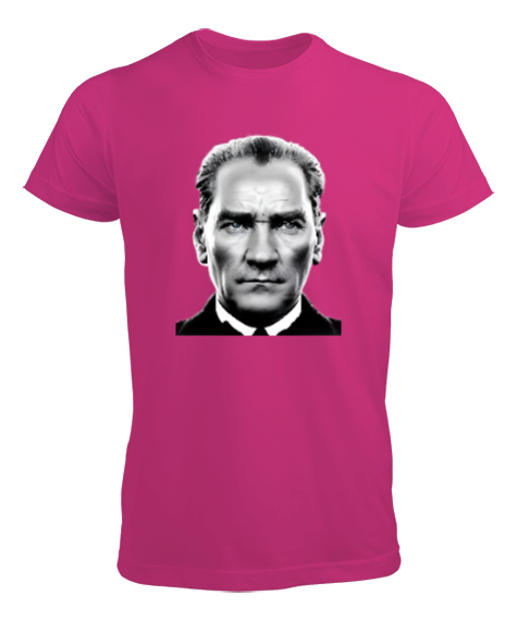 Tisho - Mustafa Kemal Atatürk Fuşya Erkek Tişört