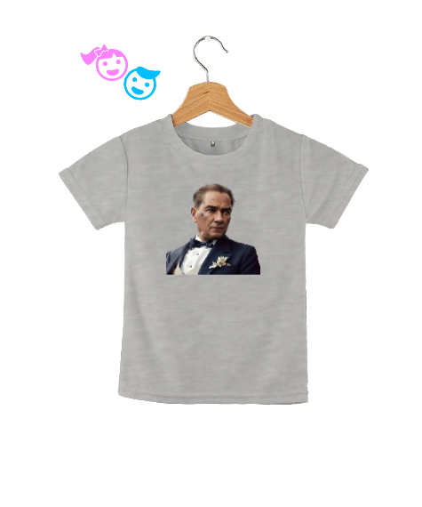 Tisho - Mustafa Kemal Atatürk Gri Çocuk Unisex