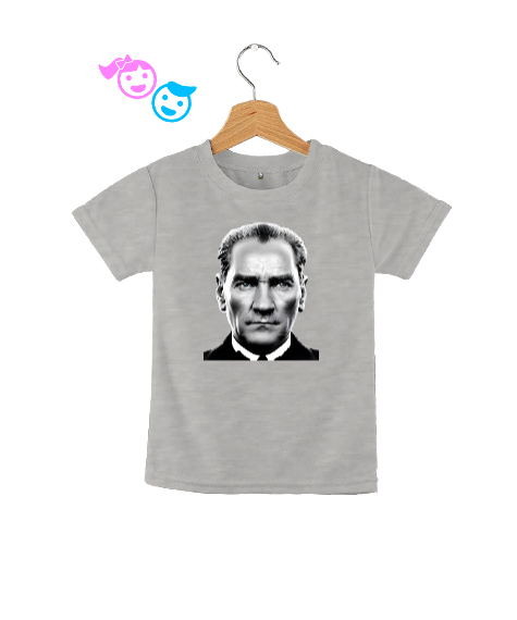 Tisho - Mustafa Kemal Atatürk Gri Çocuk Unisex