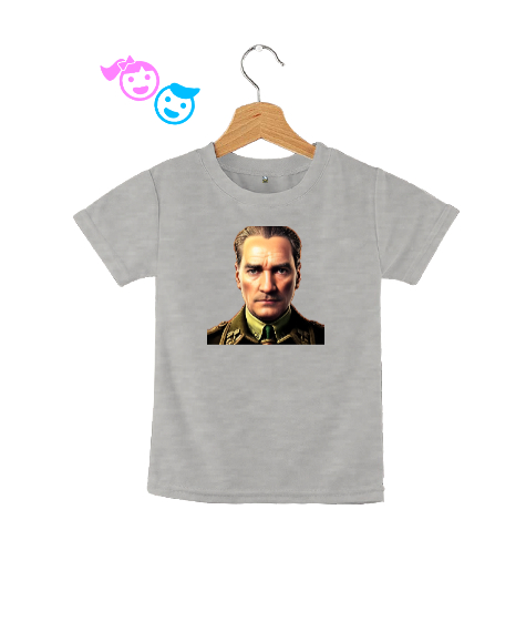 Tisho - Mustafa Kemal Atatürk Gri Çocuk Unisex